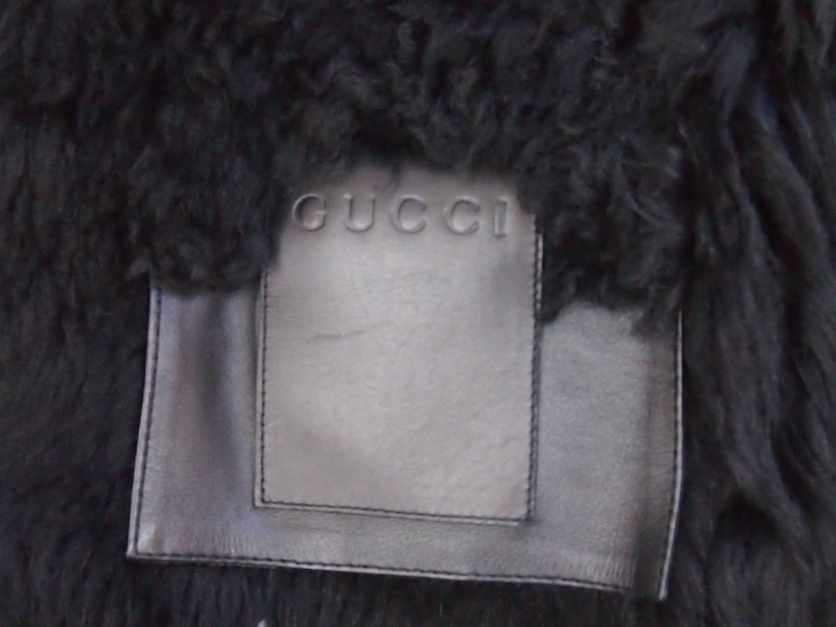 ★☆GUCCI グッチ ムートンジャケット サイズ36 ブラック イタリア製☆★_画像8