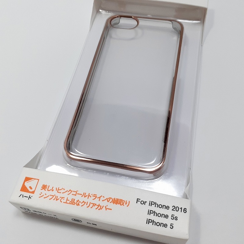 送料無料 新品 未使用 iPhone 5 5s SE 兼用 EDGE ハードカバー スマホケース ピンク ゴールド_画像1