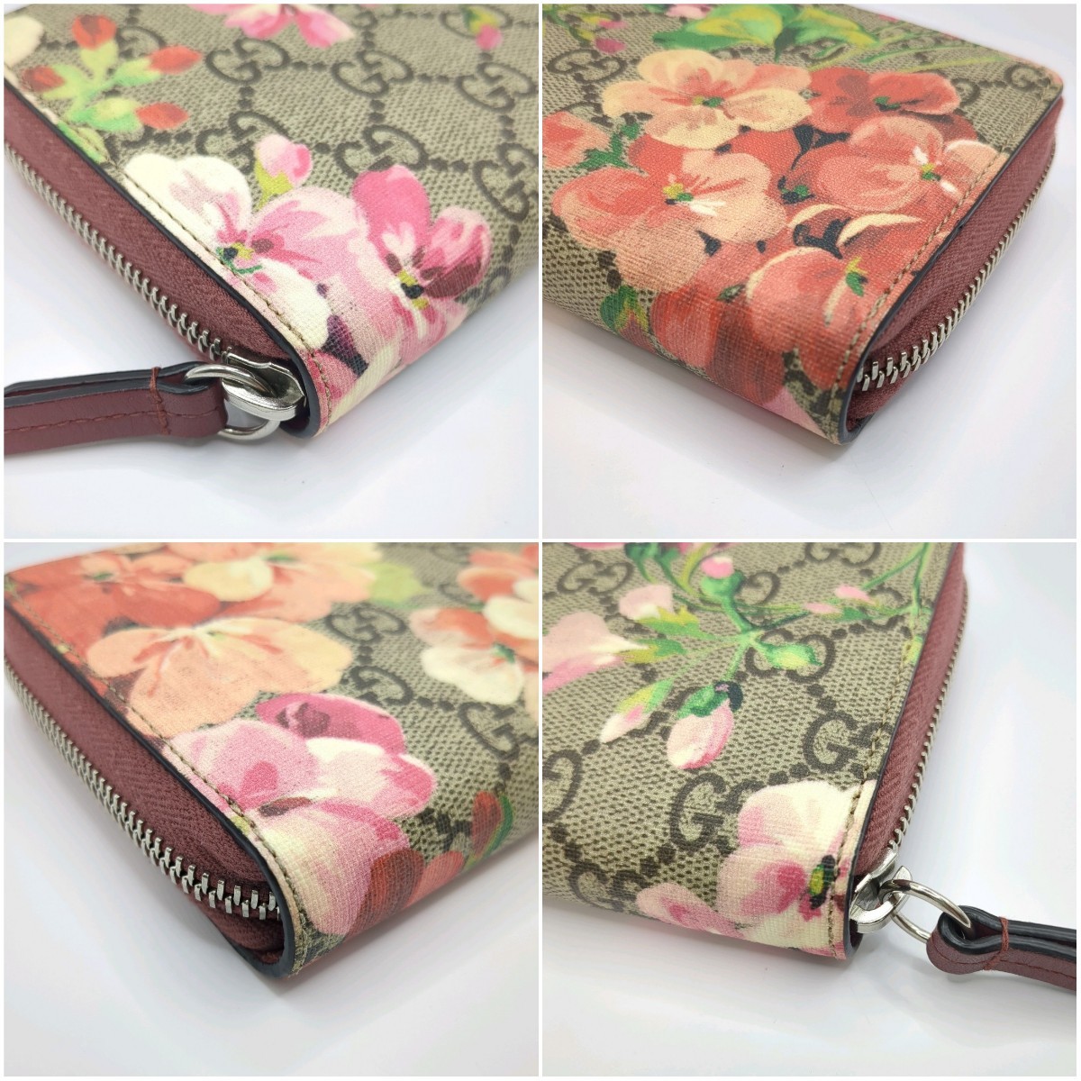 極美品 GUCCI グッチ ブルームス フラワー 花柄 長財布 ラウンドジップ