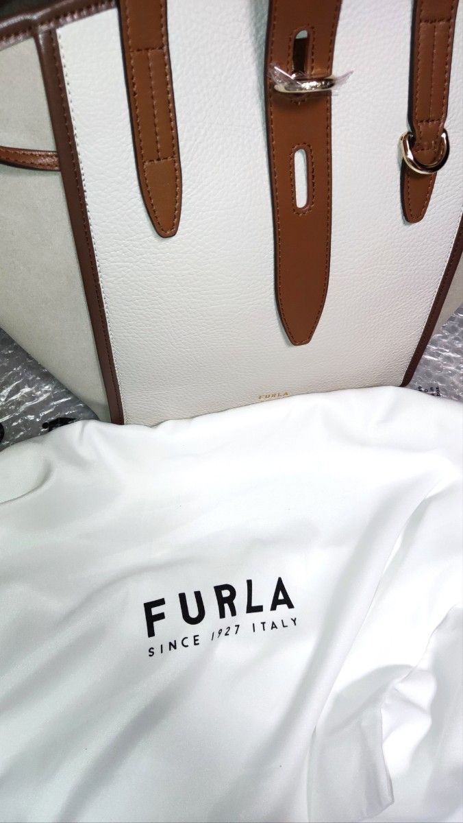 新品 タグ付き 未使用 フルラ トートバッグ Furla Net M PERLA グレー系 マルチカラー 希少 ネット 