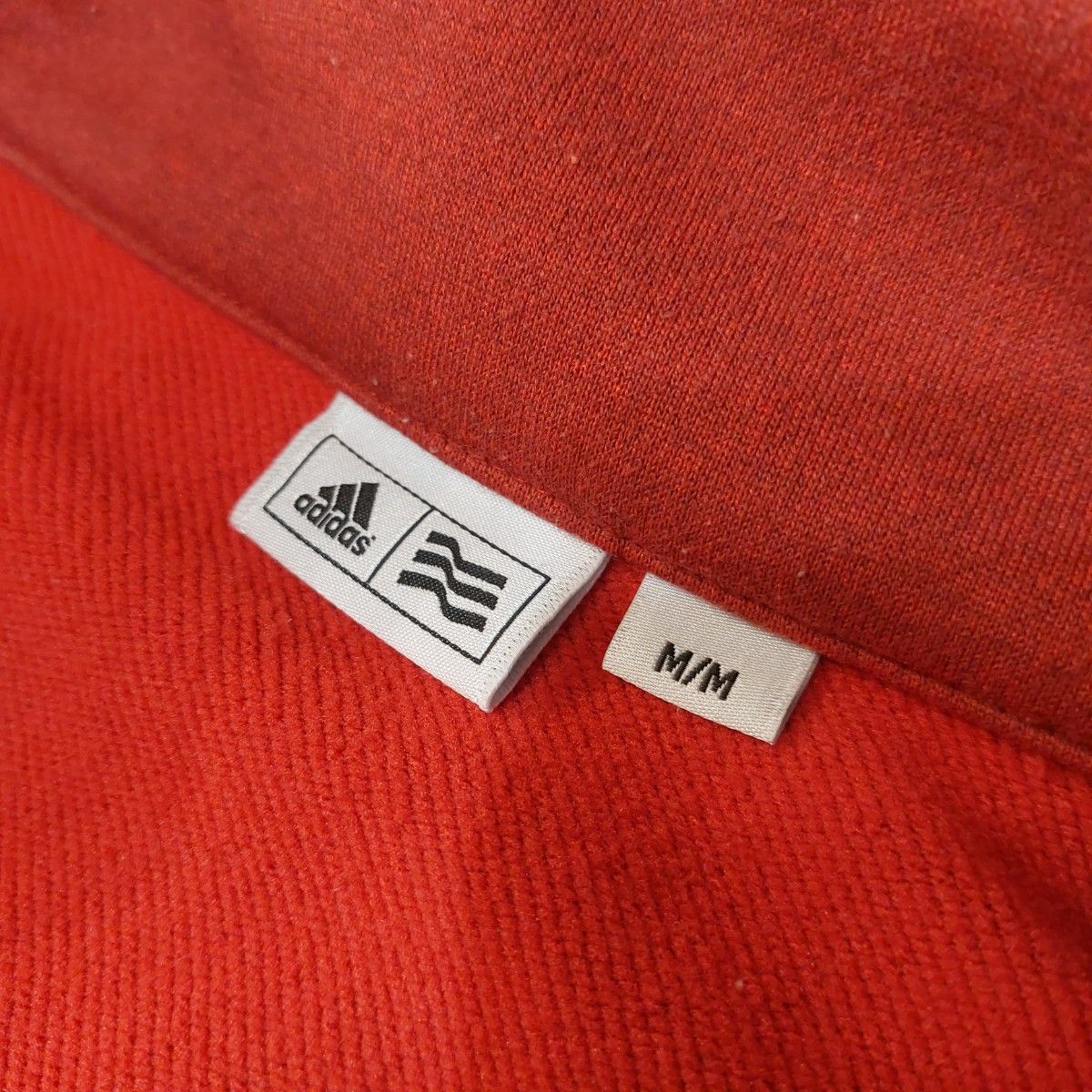 【adidas GOLF】アディダスゴルフ ナイロン切替ジャケット メンズＭ 赤 ジップアップ 長袖 スウェット