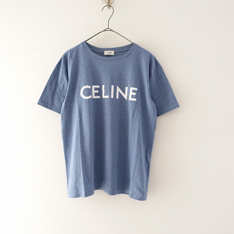 人気ブランドを - サイズM 半袖Tシャツ CELINE セリーヌ ネイビー×白