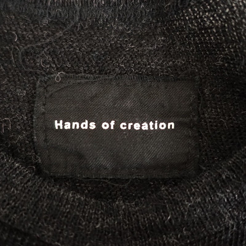 //ハンズオブクリエイション Hands of creation *ウールハイゲージニットプルオーバーチュニック*Fブラック杢(2-2310-691)【21K32】_画像9