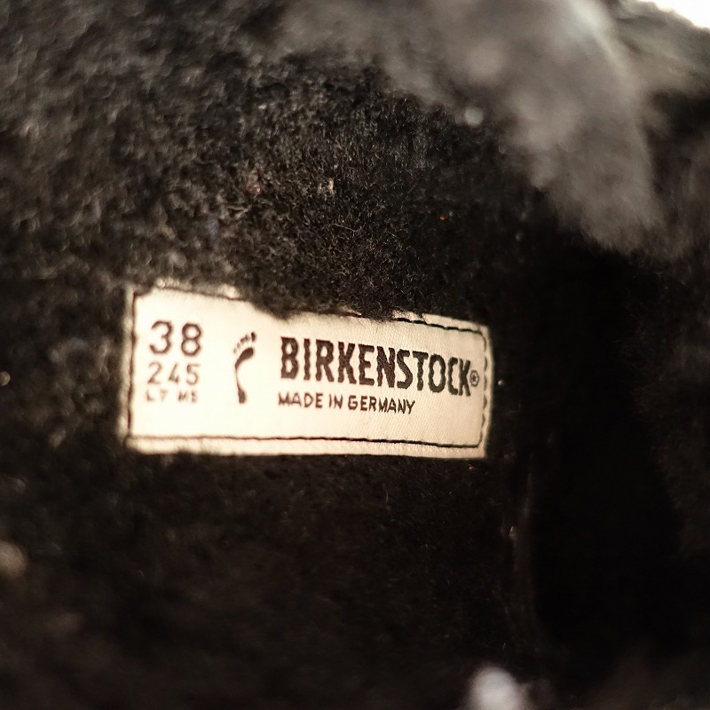 //ビルケンシュトック BIRKENSTOCK *Boston Shearing スウェードサンダル ナロー 38/24*黒革靴ファーシューズ(sh5-2310-83)【21K32】_画像10