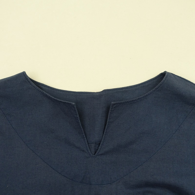 //no- control air NO CONTROL AIR * cotton linen Skipper tunic *S shirt navy plain (33-2311-251)[42K32a]