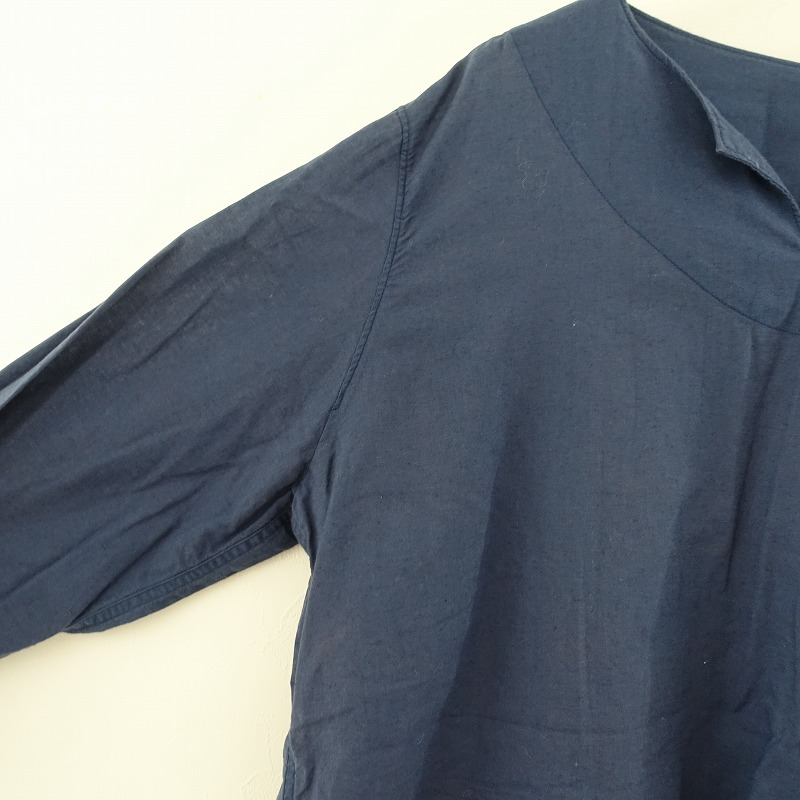 //no- control air NO CONTROL AIR * cotton linen Skipper tunic *S shirt navy plain (33-2311-251)[42K32a]