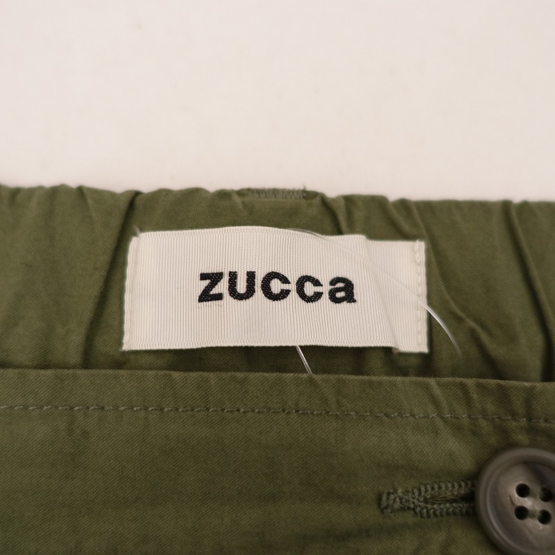 //【2022】ズッカ ZUCCA *コンパクトツイルスカート*Mコットンオリーブグリーンロングランダムタックスリット(sk2-2311-249)【03K32】_画像8