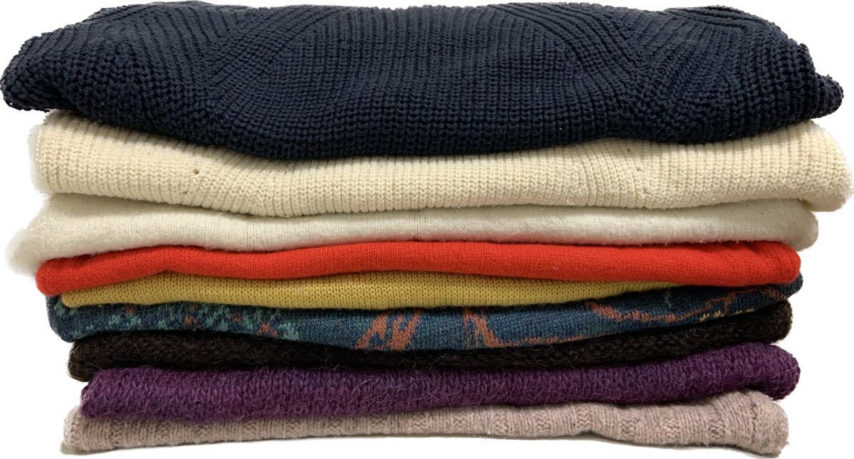 レディース 厚手セーター 9枚まとめ売りセット(H&M　Simplicite ネイビー　ホワイト　レッド　からし色　ブラウン　パープル　モスグリーン_画像1