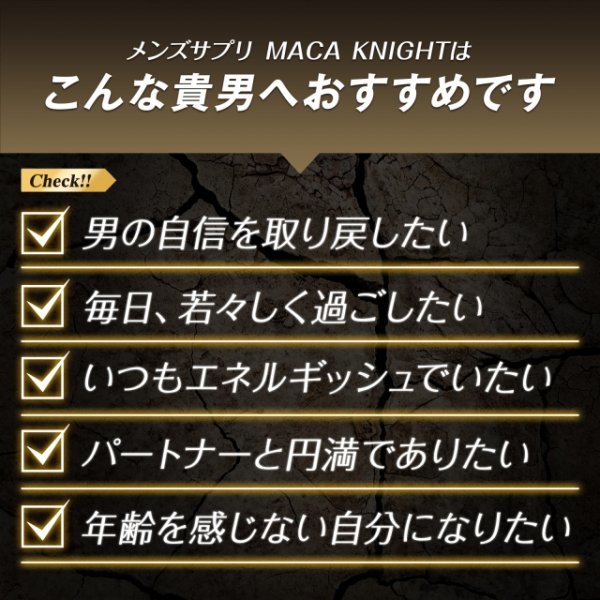 MACA KNIGHT★クラチャイダム トンカットアリ 亜鉛 ノコギリヤシ マカ シトルリン等★人気の20成分配合★日本製!_画像3