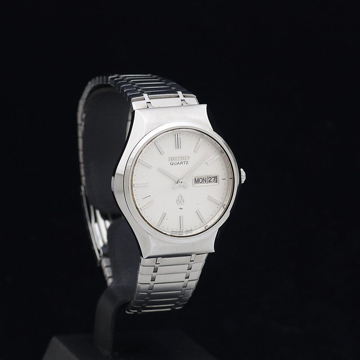 美品 SEIKO セイコー クォーツ デイデイト 0843-8040 SS メンズ シルバー文字盤 1970年代_画像8