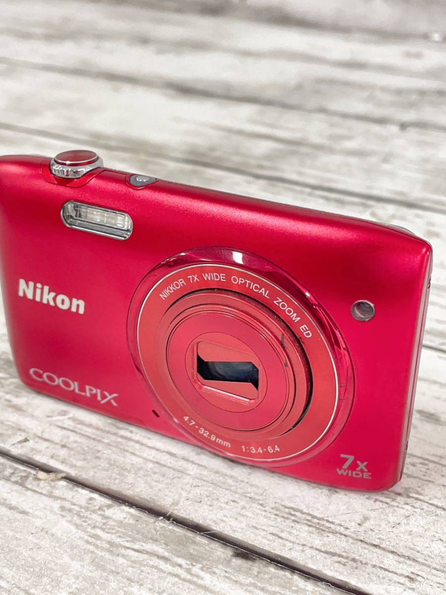 NIKON ニコン COOLPIX S3400 7x WIDE デジタルコンパクトカメラ 赤_画像3