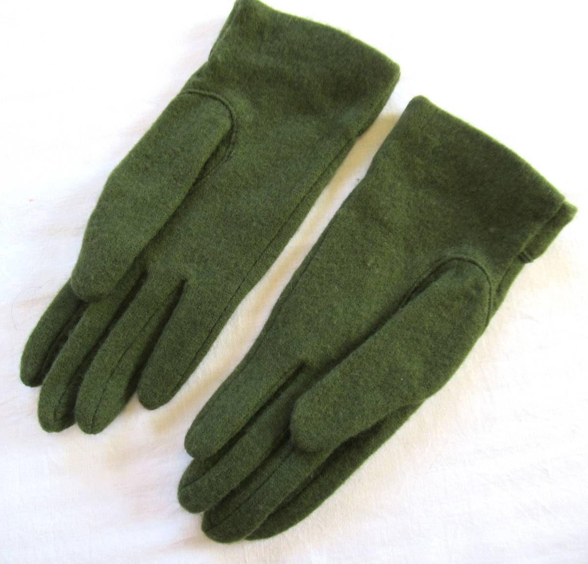 手袋 カーキ色 抹茶色 小さなリボン 婦人用 レディース_画像4