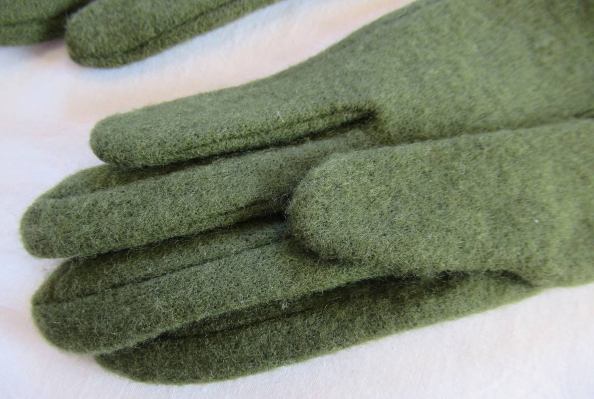 手袋 カーキ色 抹茶色 小さなリボン 婦人用 レディース_画像5