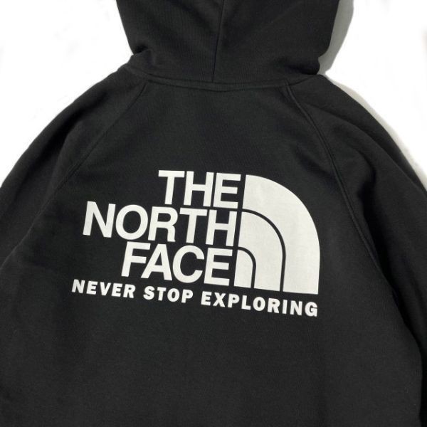 1円～!売切!【正規新品】THE NORTH FACE W THROWBACK HOODIE プルオーバー パーカー US限定 バックプリント 裏起毛 保温性(L)黒 181130-33_画像5