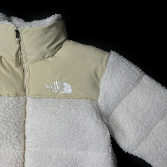 1円～!売切!【正規新品】THE NORTH FACE SHERPA NUPTSE JACKET ダウンジャケット ヌプシ モコモコ ロゴ刺繍 アウトドア(M)白 190122-175_画像5