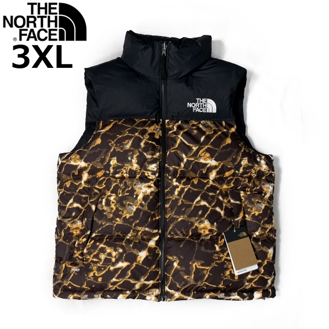 1円～!売切!【正規新品】THE NORTH FACE◆1996 RETRO NUPTSE VEST ダウンベスト ヌプシ US限定 2023最新 キャンプ(3XL)茶 総柄 190122-115_画像3