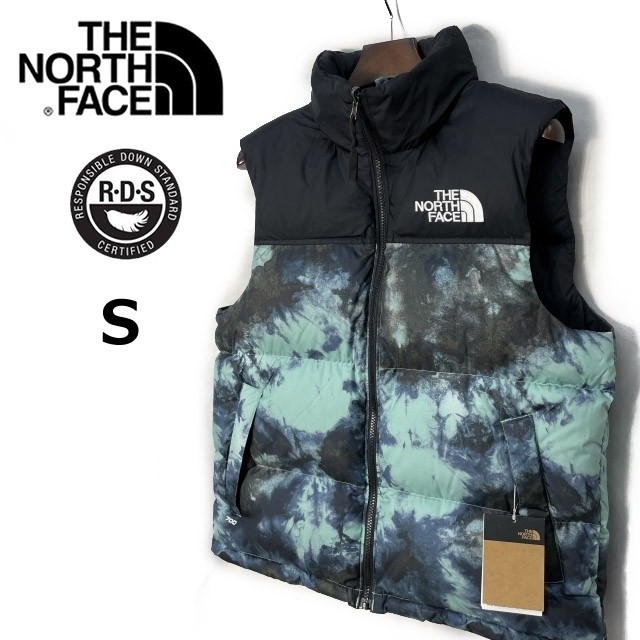 1円～!売切!【正規新品】THE NORTH FACE PRINTED 1996 RETRO NUPTSE VEST ダウンベスト ヌプシ RDS 700 US限定(S)青 総柄 ② 190122-115_画像2