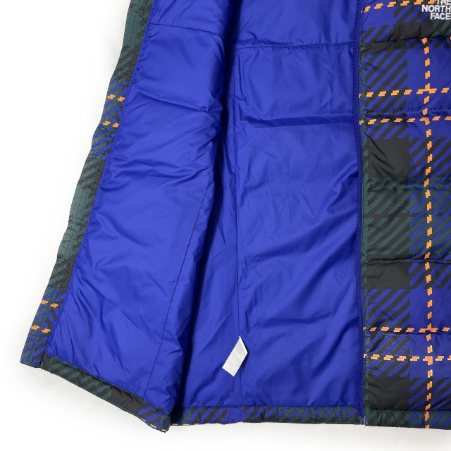 1円～!売切!【正規新品】THE NORTH FACE◆PRINTED ROXBOROUGH LUXE DOWN VEST ダウンベスト RDS認証 US限定(M)青 緑 チェック柄 190122-83_画像6