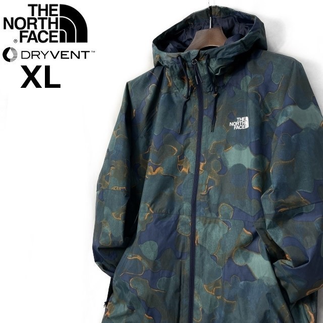 1円～!売切!【正規新品】THE NORTH FACE ANTORA RAIN HOODIE マウンテンパーカー ナイロン US限定 2023最新 DRYVENT(XL)紺総柄180915-60_画像2