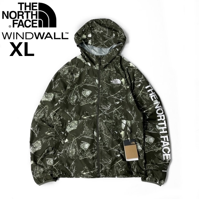 1円～!売切!【正規新品】THE NORTH FACE◆PRINTED FLYWEIGHT HOODIE 2.0 ウインドパーカー US限定 2023最新 防風(XL)カーキ 総柄 180915-50_画像3