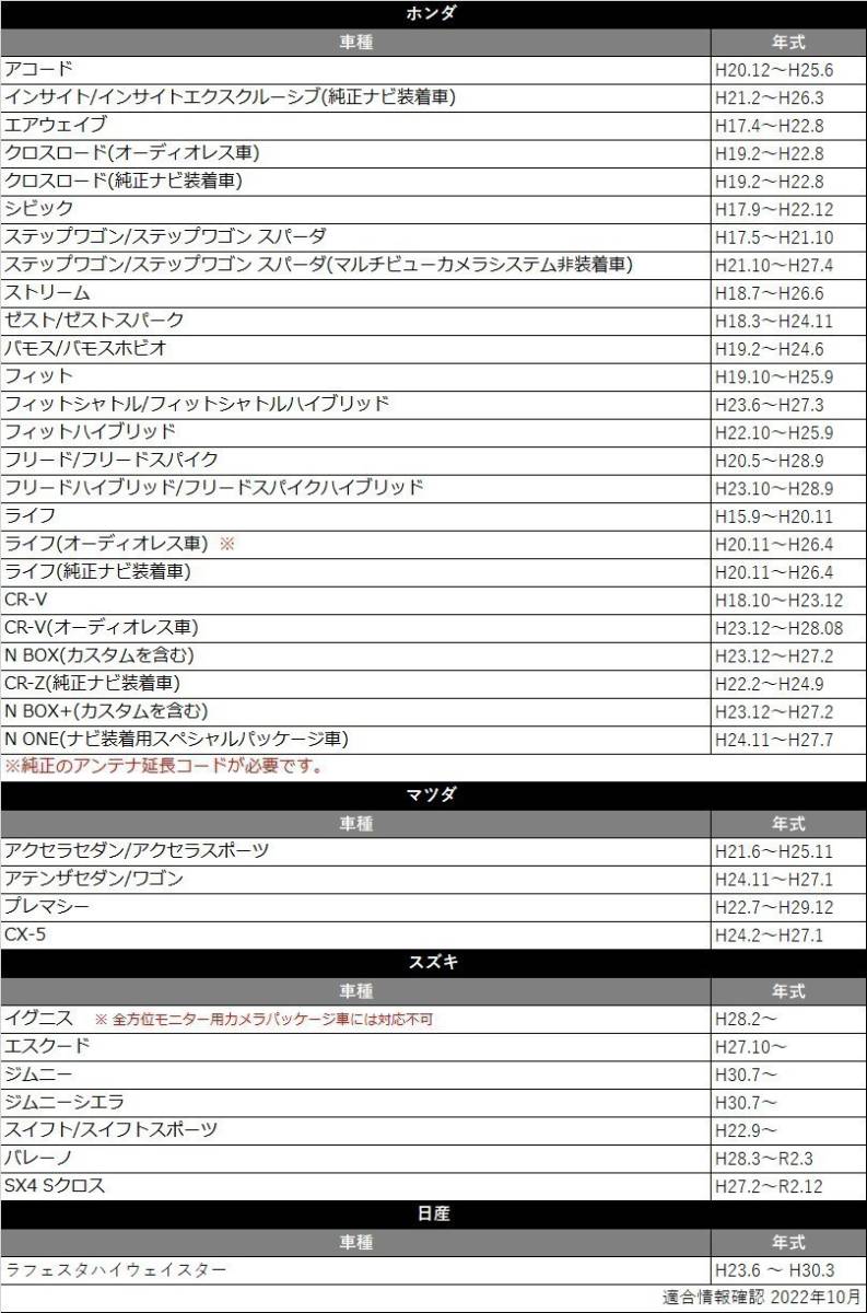 フリードハイブリッド H23.10～H28.9 用 ホンダ ラジオアンテナ 変換 コード ナビ 配線 取り付け 接続 新品 waA4-1A_画像3