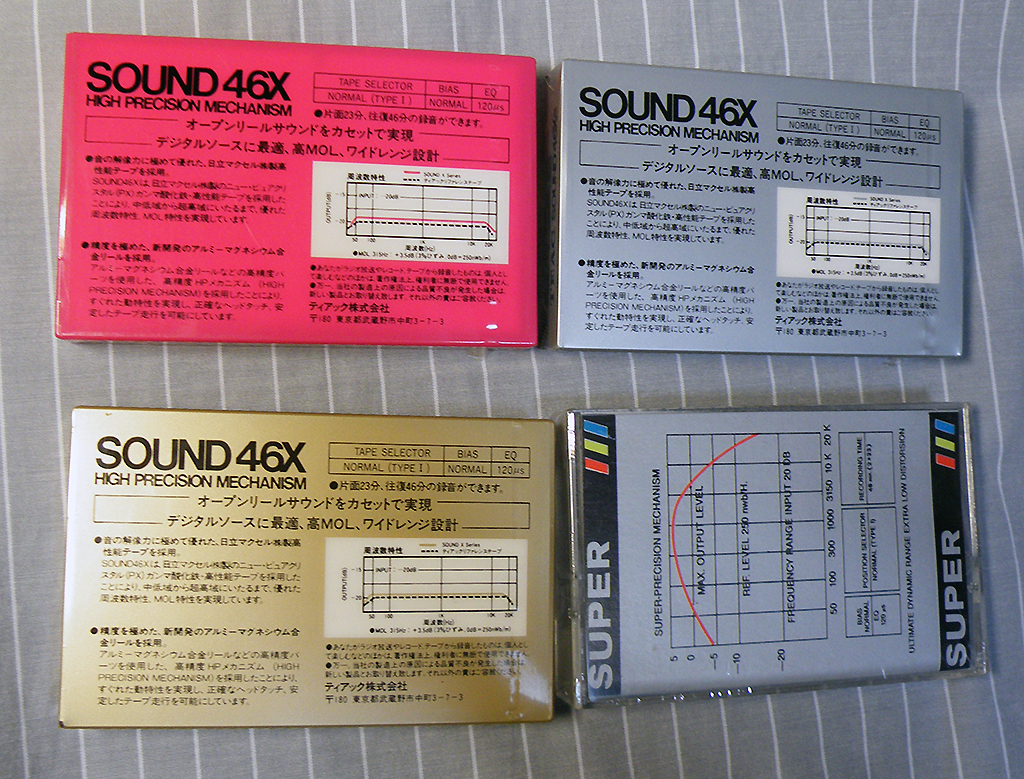 * open reel type cassette 4 pcs set unopened TEAC-SOUND46X+SUPER-LH*