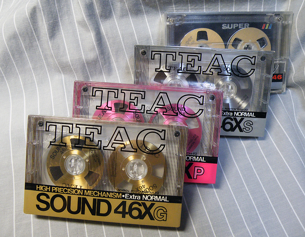 * open reel type cassette 4 pcs set unopened TEAC-SOUND46X+SUPER-LH*