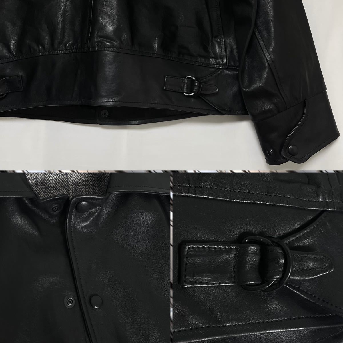 45rpm フォーティーファイブアール ピーエム HORSEHIDE 馬革 ライダース ジャケット ブルゾン レディース 45R 黒　ブラック　2 M レザー