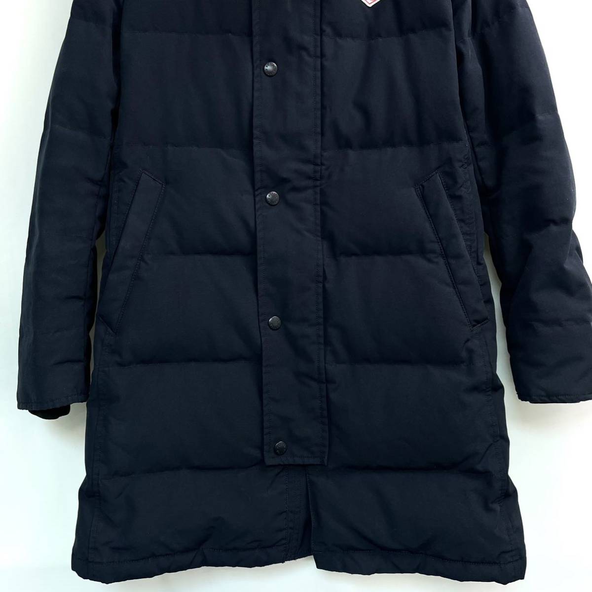 DANTON Dan ton real fur with a hood .2WAY long down coat lady's raccoon fur 34 S navy navy blue 