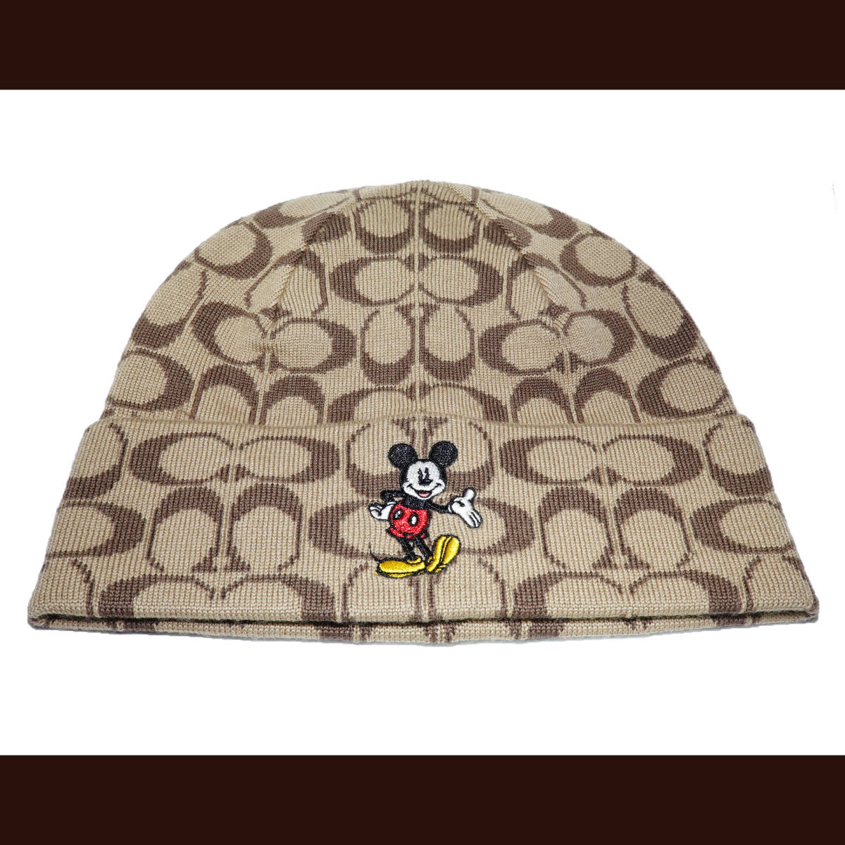 ディズニー X コーチ シグネチャー ミッキーマウス ビーニー ニット帽 Disney X COACH Signature Mickey Mouse Beanie