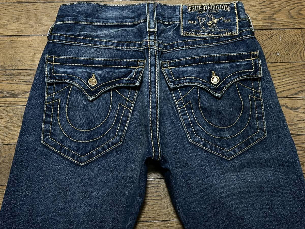 ※TRUE RELIGION トゥルーレリジョン JOEY BIGT スワロフスキーボタン デニムパンツ 濃いめインディゴ 米国製 30 BJBC.AA_画像3