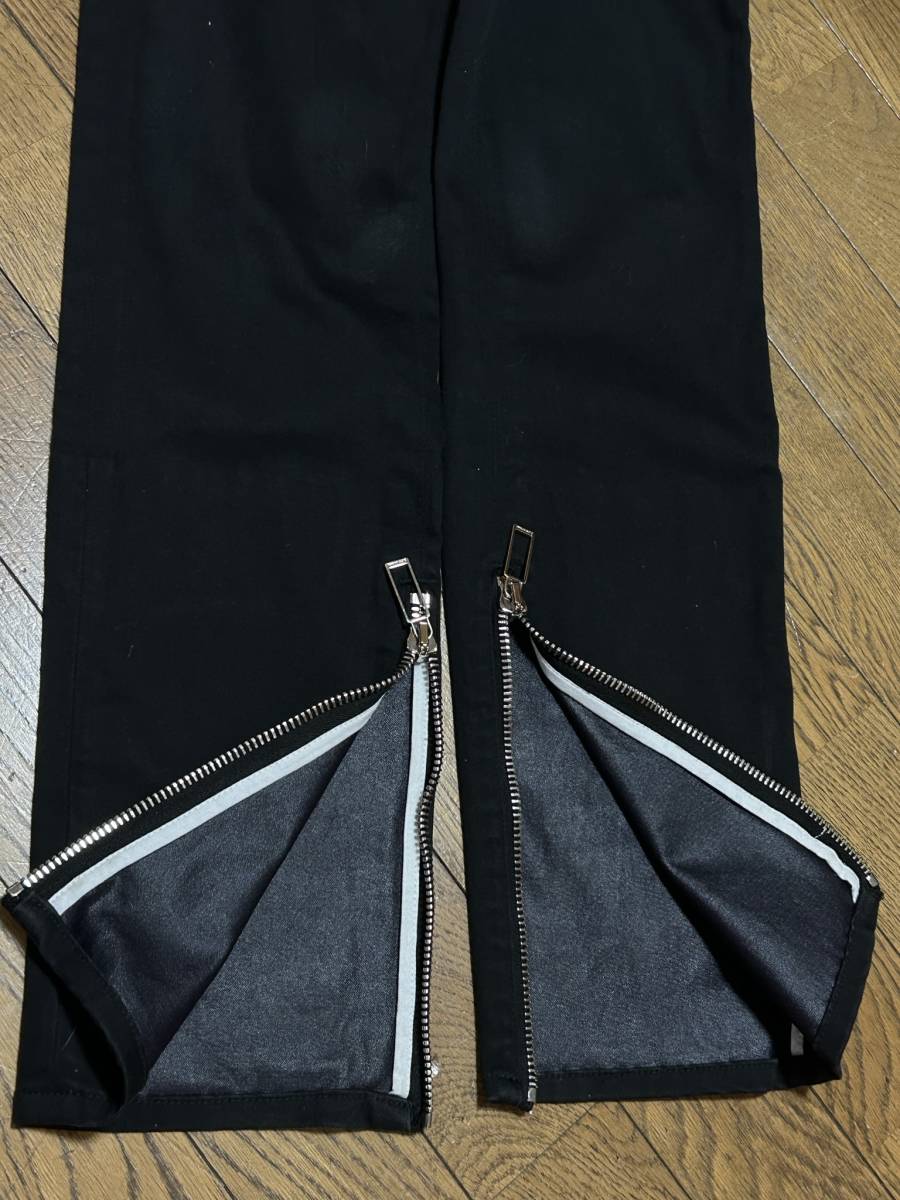 Dior homme ディオールオム 裾ジップ ボタンフライ ストレッチデニムパンツ 日本製 ブラック 29         BJBC.AAの画像8