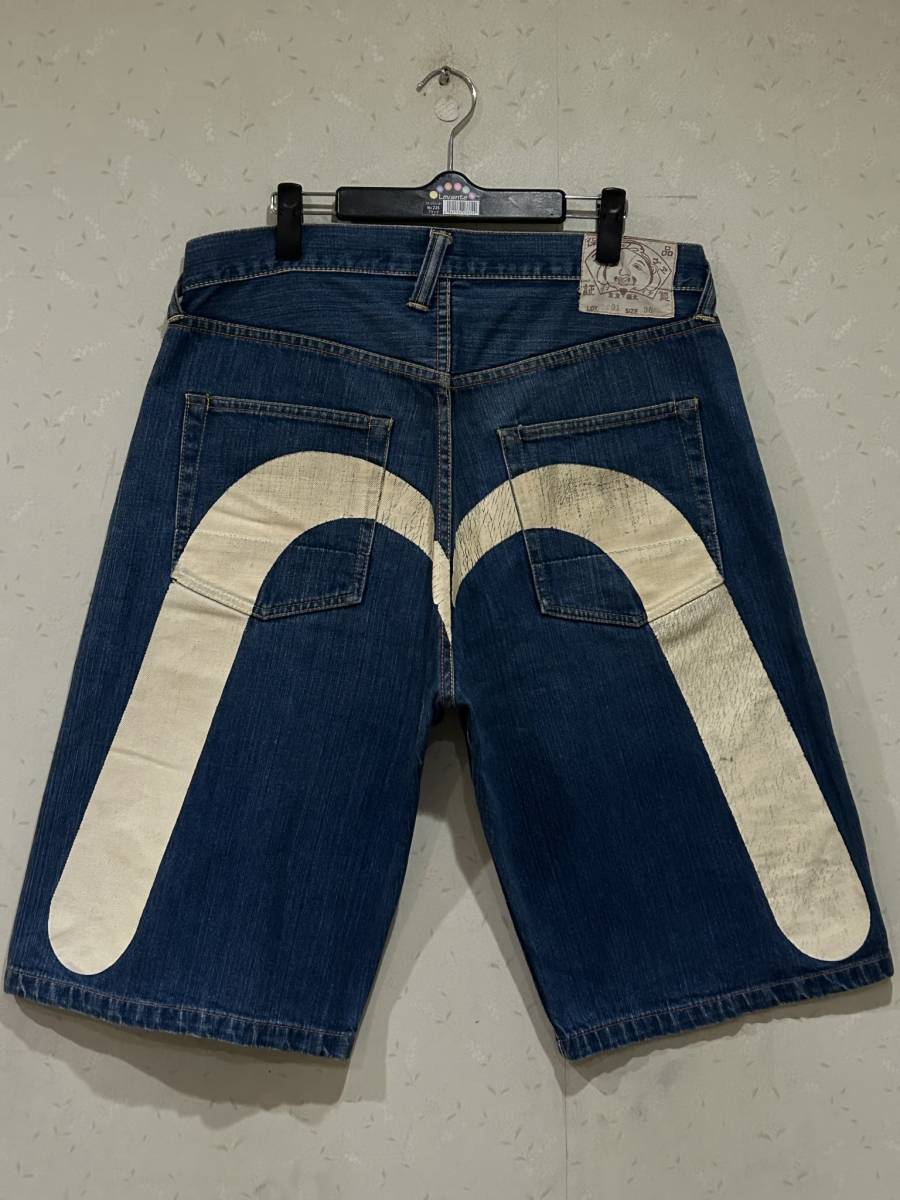 高価値】 ※EVISU BJBC.AA 36 大きいサイズ インディゴ デニムパンツ