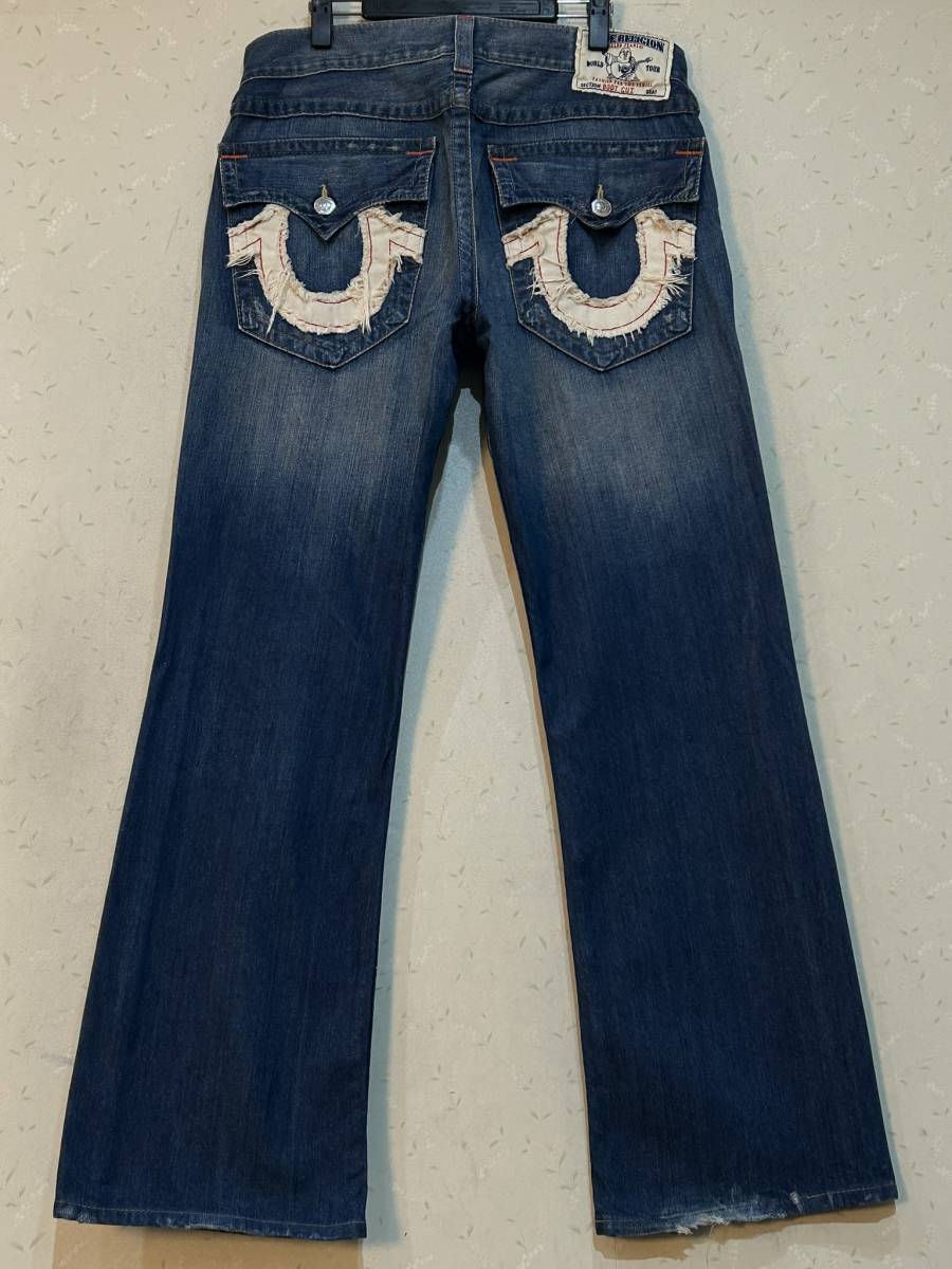 ※TRUE RELIGION トゥルーレリジョン BOOT CUT （BILLY） デニムパンツ インディゴ 米国製 34 　　　　　　　 BJBC.AA