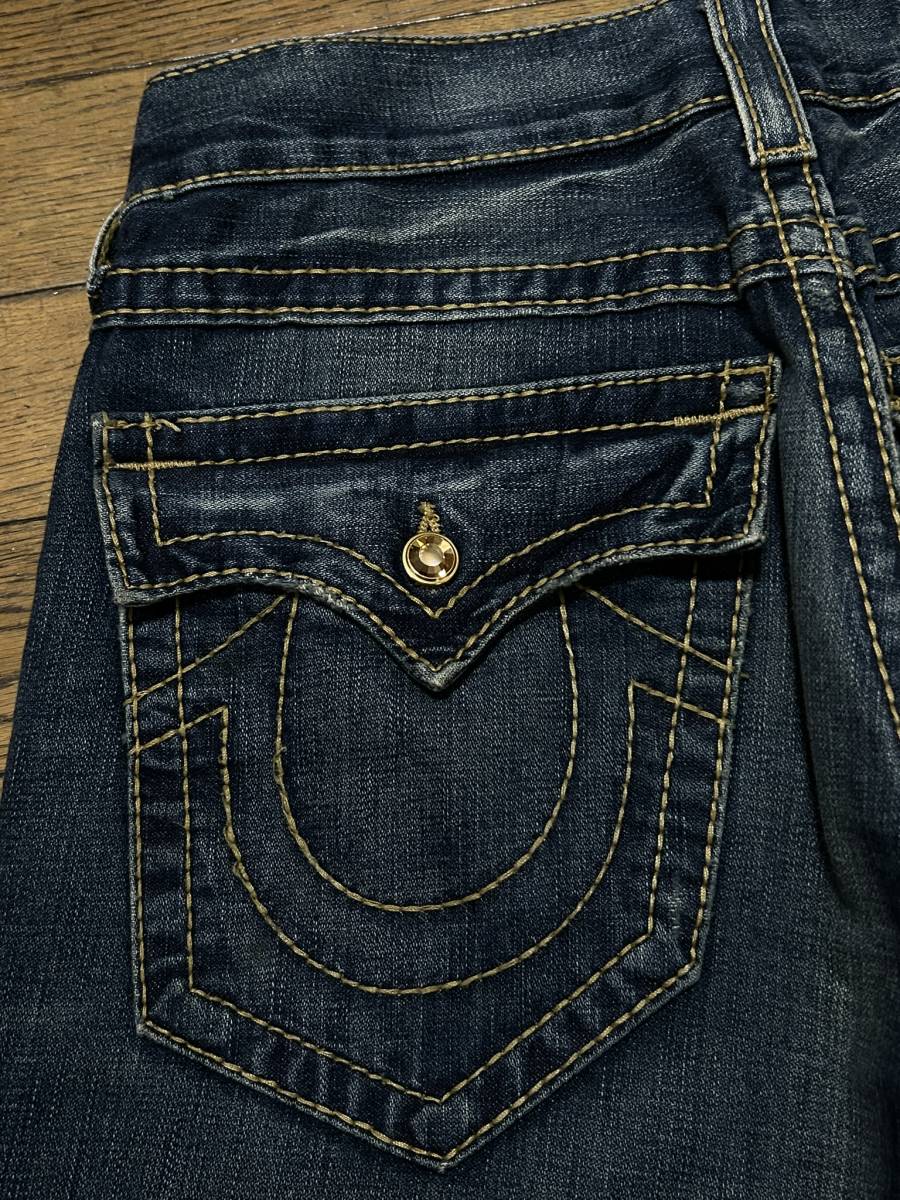 ※TRUE RELIGION トゥルーレリジョン JOEY BIGT スワロフスキーボタン デニムパンツ 濃いめインディゴ 米国製 30 BJBC.AA_画像5