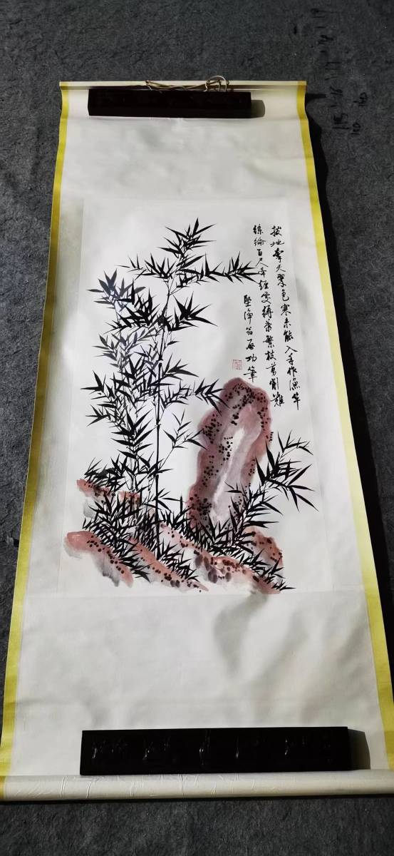 珍品旧蔵 中国古画 功【瀟湘春雨図 蘭竹芳馨図 ステップアップ （紙に手書き）国画 古置物 古擺件 中国古美術 時代物 古董品s6-010813_画像5