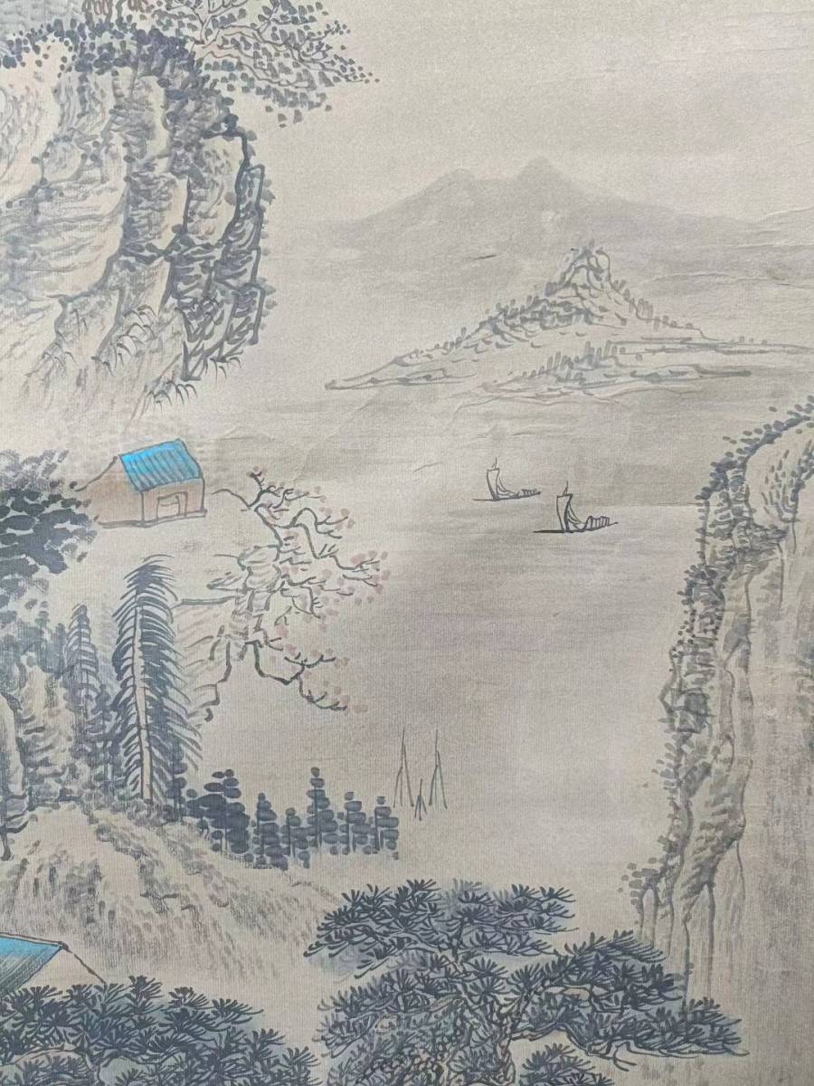 k珍品旧蔵 中国古画 貴重な古代絹の表装【呉大澂】 松山幽玄図 中国山水 】国画 中国古美術 賞物 時代物_画像7