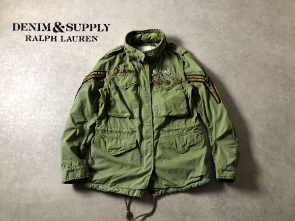 RALPH LAUREN●豪華ロゴピンバッジ装飾 ミリタリー M-65 フィールド ジャケット●DENIM&SUPPLY ラルフローレン_画像1