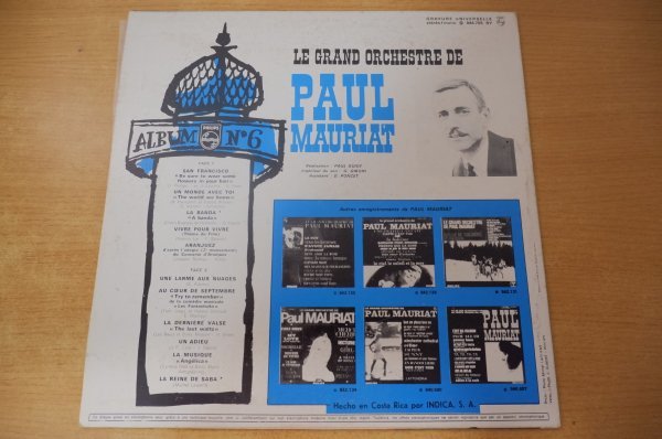 I2-277＜LP/コスタリカ盤＞ポール・モーリア Paul Mauriat / Le Grand Orchestre De Paul Mariat Vol.6_画像2