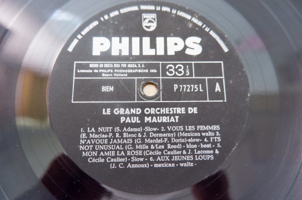 I2-285＜LP/コスタリカ盤＞ポール・モーリア Paul Mauriat / Le Grand Orchestre De Paul Mariat_画像4