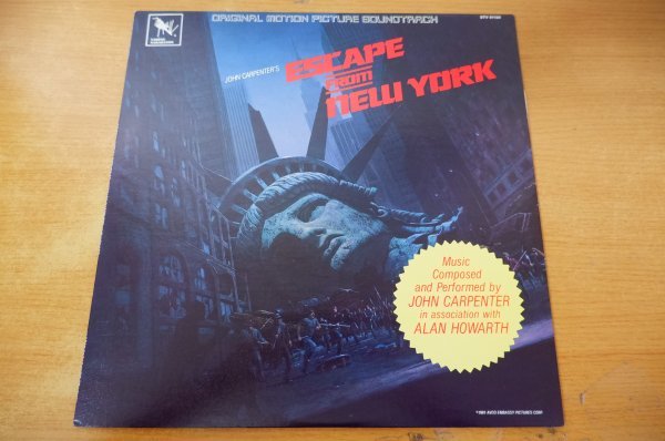 L2-168＜LP/サントラ/US盤/美品＞「Escape From New York」John Carpenter In Association With Alan Howarth_画像1