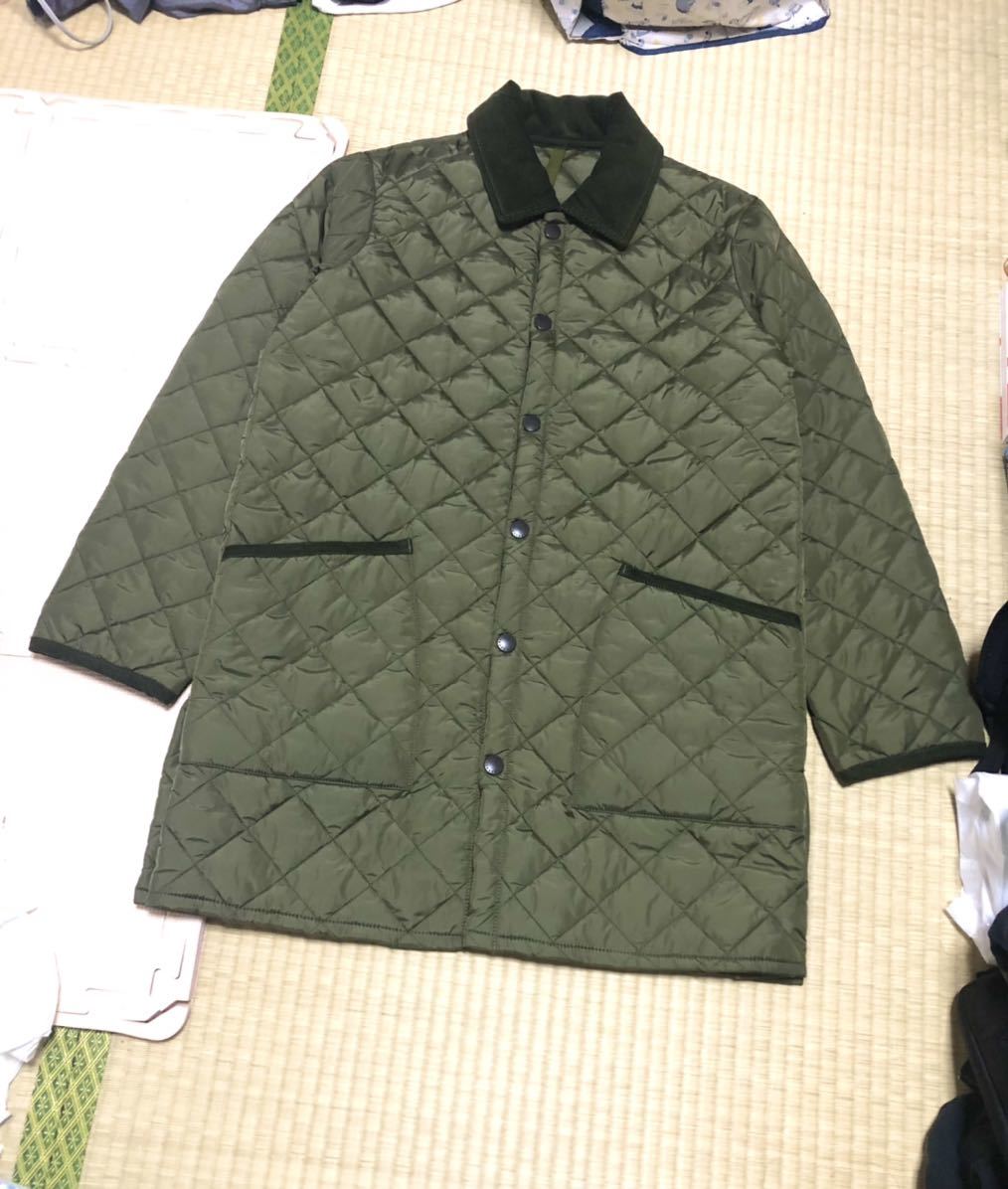 【BARBOUR】バブアー LIDDESDALE SL LONG NYLON リッズデール ロング 中綿 キルティング ナイロン コート 40 カーキ 美品_画像6