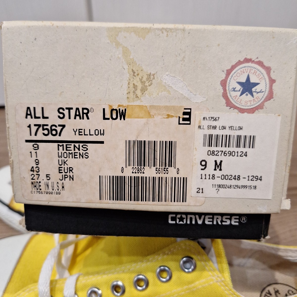 箱付デッドストック CONVERSE 90's USA製 ALL STAR Lo 9 チャックテイラー コンバース_画像7