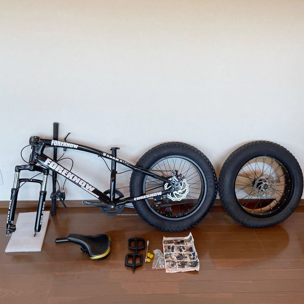 ファットバイク 自転車 ビーチクルーザー  ２０インチ 黒 ディスクブレーキの画像1