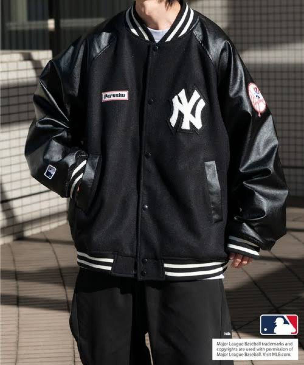 Perushu×MLB】オーバーサイズスタジャン ニューヨークヤンキース Perushu×MLB】オーバーサイズスタジャン ニューヨークヤンキース