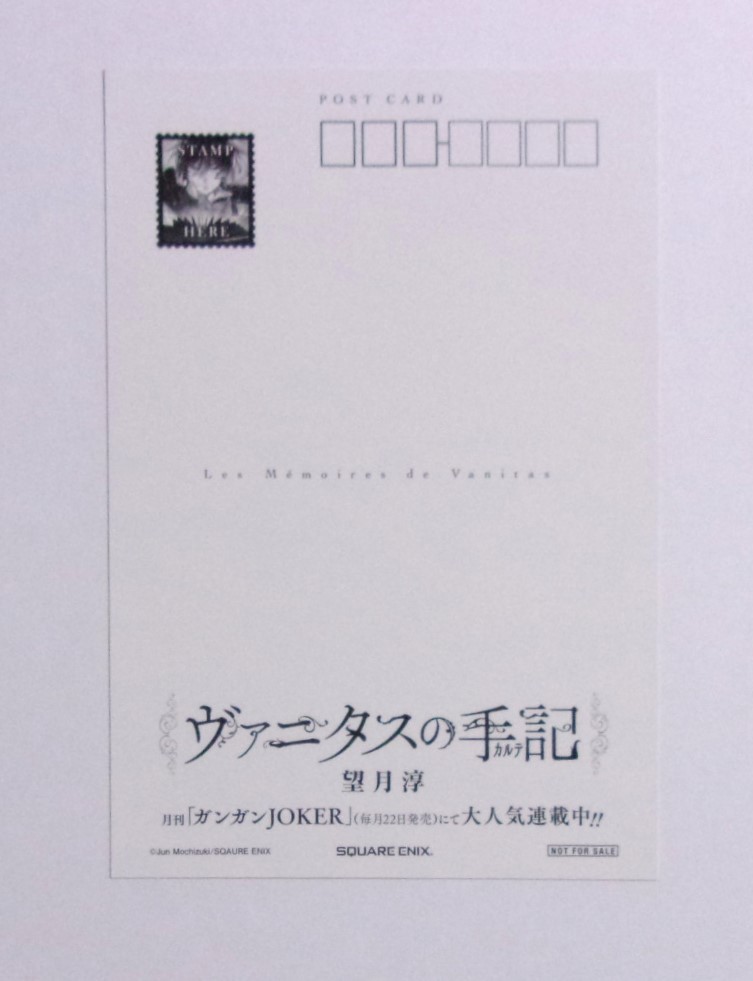 【ポストカード】 ヴァニタスの手記 1巻購入特典 望月淳/SQUARE ENIX 非売品 検イラストカードの画像2