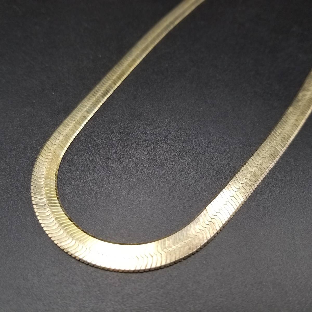 印象のデザイン ヘリンボーンチェーン ヴィンテージ イタリア HCT HARCOURT リンク R9-I 高級感 26.5g ゴールド仕上げ ロングネックレス シルバー 925 シルバー