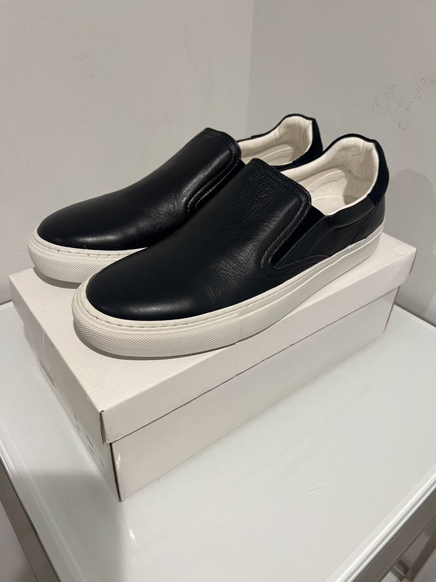 【Begin掲載】BEAMS／コンビレザースリッポン ネイビー 紺 サイズ42 未使用品_画像8