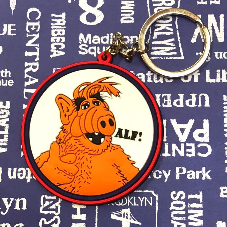 ラバーキーリング／ALF アルフ キーホルダー アメリカン雑貨 アメキャラ カギ 車 バイク アクセサリー小物_画像1