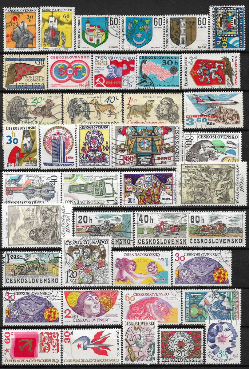 チェコスロバキア 使用済 記念 切手 199枚 - 重複なし - P-502_画像1